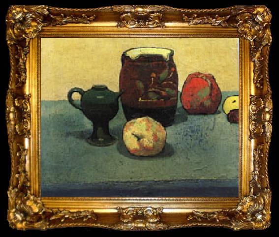 framed  Emile Bernard Earthenware Pot and Apples, ta009-2